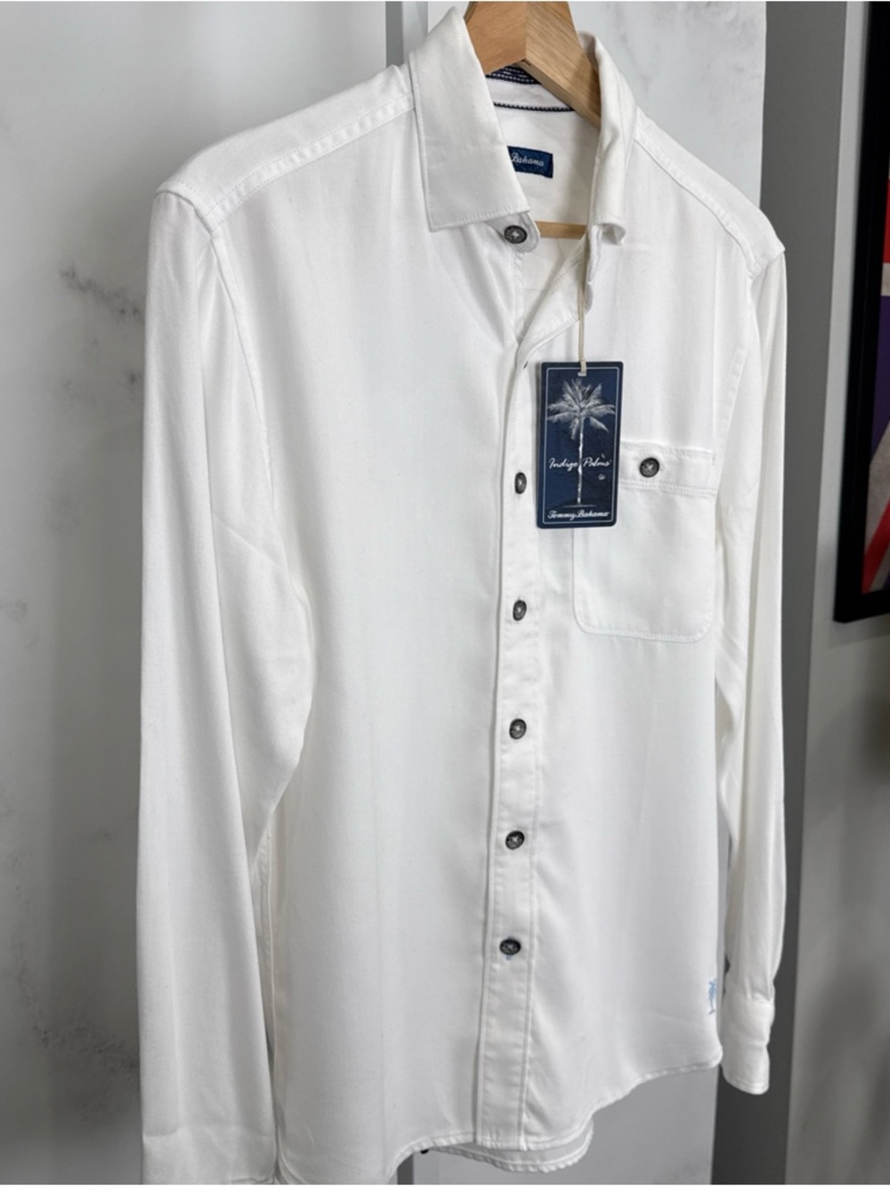 Tommy Bahama Men’s Indigo Palms Longsleeve Button Up White Size XS NEW - Picture 3 of 11